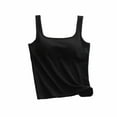 thumbnail image 4 of Fanxing Camisole Tops for Women Built in Bra Tank Tops for Women 2025 Bras No Underwire Yoga Tops Workout Sports Padded Cami Black,L, 4 of 5