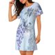 thumbnail image 2 of Balery Bird Butterfly Stripe Camisón de manga corta con cuello redondo para mujer, cómodo y elegante., 2 of 6