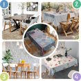 thumbnail image 3 of Red Floral Square Pattern Rectangle Tablecloth 60"x102",Waterproof Polyester Rectangle Table Cloth, Wipeable Spillproof Polyester Tablecloth for Dining, Camping, Indoor and Outdoor, 3 of 6