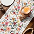 thumbnail image 3 of Watercolor Flowers Table Runner - 120 Inch Long Farmhouse Spring Floral Botanical Cotton and Linen Blended Dress Scarves Farmhouse Table Runner for Kitchen Dining, Coffee Table, 13" x 120", 3 of 8