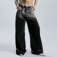 thumbnail image 4 of Womens Baggy Jeans Wide Leg Denim Pants Y2k 90s Vintage Hip Hop Loose Long Trousers Streetwear Black L, 4 of 9