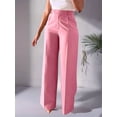 thumbnail image 2 of Women'S High Waisted Wide Leg Dress Pants for Business and Office Wear Pink L, 2 of 4