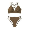 thumbnail image 4 of Lopeceal Women's Push Up V Neck Bikini Sets Criss Cross Back Two Piece Bathing Suit, 4 of 4