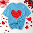 thumbnail image 1 of Offres de Vacances Iumwxz Chemises de la Saint-Valentin Tunique Plissée Décontractée Hauts de Sortie Blouse à Imprimé Cœur Col Rond Manches Courtes Tee Tops pour Dames Tendance Travail, 1 of 4