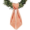 thumbnail image 1 of Personalized Wreath Sash for Front Door Decor, Custom Initial Plaid Ribbon Swag for Easter Spring Summer Holidays, Farmhouse Porch Entryway Home Decor, Green/Pink/Orange/Black/Blue Checkered, 1 of 8