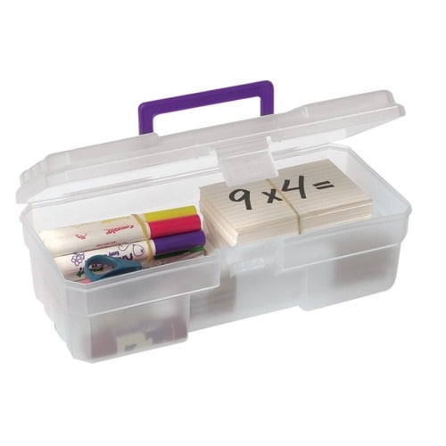 Akro-Mils 09514CFT ProBox 14-Inch Plastic Art Supply Craft or Medical Storage Toolbox with Removable Tray, 14-Inch x 8-Inch x 8-Inch Clear-1 
