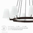 thumbnail image 6 of Modway Surround 8-Light Metal and Fabric Chandelier in White/Bronze, 6 of 7