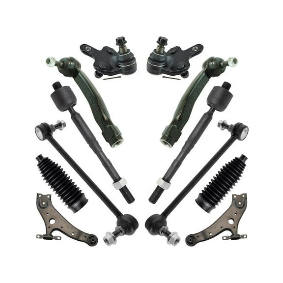 Front Control Arm Ball Joint Tie Rod and Sway Bar Link Kit 12 Piece - Compatible with 2008 - 2019 Toyota Highlander 2009 2010 2011 2012 2013 2014 2015 2016 2017 2018