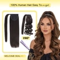 thumbnail image 5 of Straight Ponytail Extension Remy Human Hair Wrap Around Magic Paste Ponytail Hairpiece for Women, 5 of 7