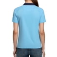thumbnail image 5 of Feancey Women's Athletic Polos Shirts Color Block Short Sleeve 3 Button Collared T-Shirt Lightweight Quick Dry Workout Tops for Work Golf Tennis Sky Blue 4XL, 5 of 7