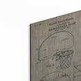 thumbnail image 2 of Luxe Metal Art 'Basketball Hoop Blueprint Patent Parchment' Metal Wall Art, 12"x16", 2 of 9