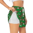 thumbnail image 3 of Lsque Cute Santa And Ho Ho Ho Printed Women's Running Shorts with Liner Pockets,Elastic Quick Dry Workout Athletic Gym Yoga Shorts,Womens High Waist Shorts-XX-Large, 3 of 9
