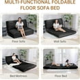 thumbnail image 4 of LinkRomat Bean Bag Bed, 54" Foldable Floor Mattress with Faux Fur Washable Cover, Large MultiFunctional Sofa Bed for Living Room & Bedroom, Black, 4 of 7