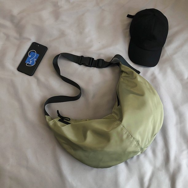 Bolso de hombro para mujer, bandolera de nailon de gran capacidad, moda para fiesta (verde)