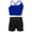 Royal Blue&Black, variant on Kids Girls 2 Pieces Dance Outfit Spaghetti Straps Crop Top with Shorts Set Sports Workout Black 10