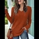thumbnail image 4 of Blusas de Larga para Mujer, Camisetas con Cuello en V, Suéteres Tipo Túnica Ligeros, Moda Color Caramelo M, 4 of 9