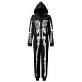 thumbnail image 3 of KHONTS Halloween Family Onesies Skeleton Printed Matching Pajamas Sets Hooded Jumpsuit Funny Bodysuit for Adult and Kids Women M, 3 of 4