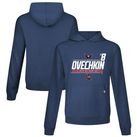 Men's Levelwear Alexander Ovechkin Navy Washington Capitals NHL All-Time Leading Goal Scorer Milestone Name & Number