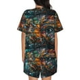 thumbnail image 6 of Haiem Colorful Graffiti Abstract Eye Pattern Pajama Set for Women 2 Piece Lounge Set Short Sleeve Tops and Shorts Soft Sleepwear-Medium, 6 of 7