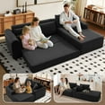 thumbnail image 3 of VFD Modular Sectional Couch in a Box 103" L Shaped Boneless Cloud Couch with Deep Seat, Convertible Sofa Bed for Living Room Bedroom Apartments Dorms, No Assembly Required, Black, Right Facing Chaise, 3 of 16