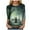 Green_1, variant on Godom Crew Neck Fall T-Shirt for Women Family Halloween Tops 3/4 Length Sleeve Pumpkin Graphic Tees