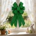 thumbnail image 4 of karymi Handmade Imitation Linen Solid Color Ribbon Bow Pendant Versatile Decoration for Party Wedding Christmas Wall Tree Arch 11.81x19.69in Green House Decor, 4 of 6