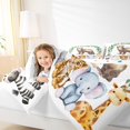 thumbnail image 4 of Feelyou Cute Meerkat Lover Bedding Comforter Set for Child, Kawaii Hippo Elephant Twin Comforter Sets, Jungle Animal Party Reversible Bedding Set, Breathable Home Decor, 2pcs, 4 of 8