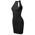 thumbnail image 3 of FashionOutfit Women's Casual Sexy High Neck Sleeveless Lurex Body-Con Mini Dress, 3 of 4