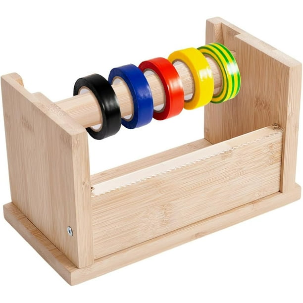 Dispensador de cinta adhesiva para madera, dispensador de cinta para manualidades, dispensador de cinta adhesiva para madera, dispensador de cinta multirollo, cortador de cinta