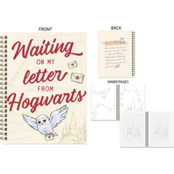 Harry Potter Waiting on My Letter From Hogwarts 6 x 8 Hard Cover Spiral Journal