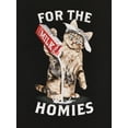 thumbnail image 2 of Teelocity Men's Funny Gangster Rapper Cat Pouring One out For the Homies Black Relaxed Fit Short Sleeve Graphic T-Shirt, 2 of 4