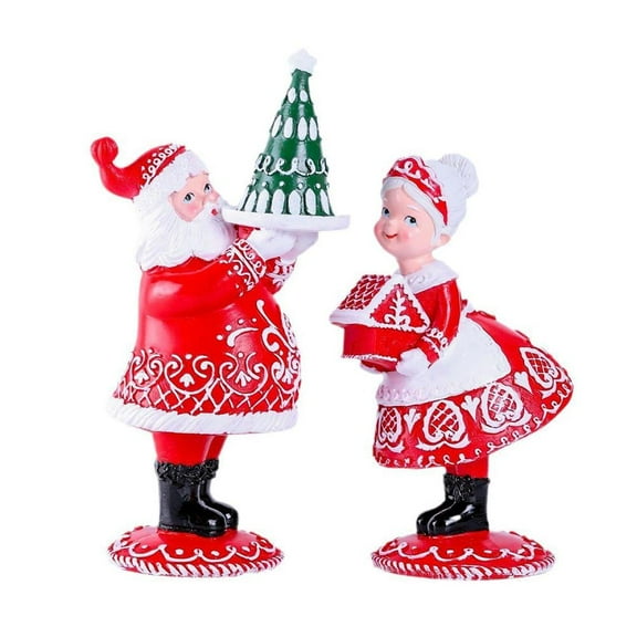 Exquisite Santa & Mrs. Santa Figurines - High-Quality Holiday Decor