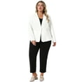 thumbnail image 3 of DARING DIVA Women's Plus Stylish Blazerwith Notch Lapel and Front Pockets White 1X, 3 of 6
