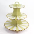 thumbnail image 2 of Expositor plegable de 3 niveles para cupcakes, pasteles y macarrones - Amarillo, 2 of 4