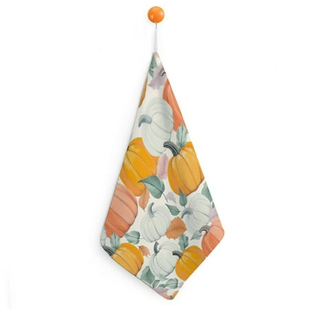 

PALNKART Pumpkin Leaves Pattern Hand Drying Towels with Loop 11.8x11.8in - Kitchen & More 2pcs