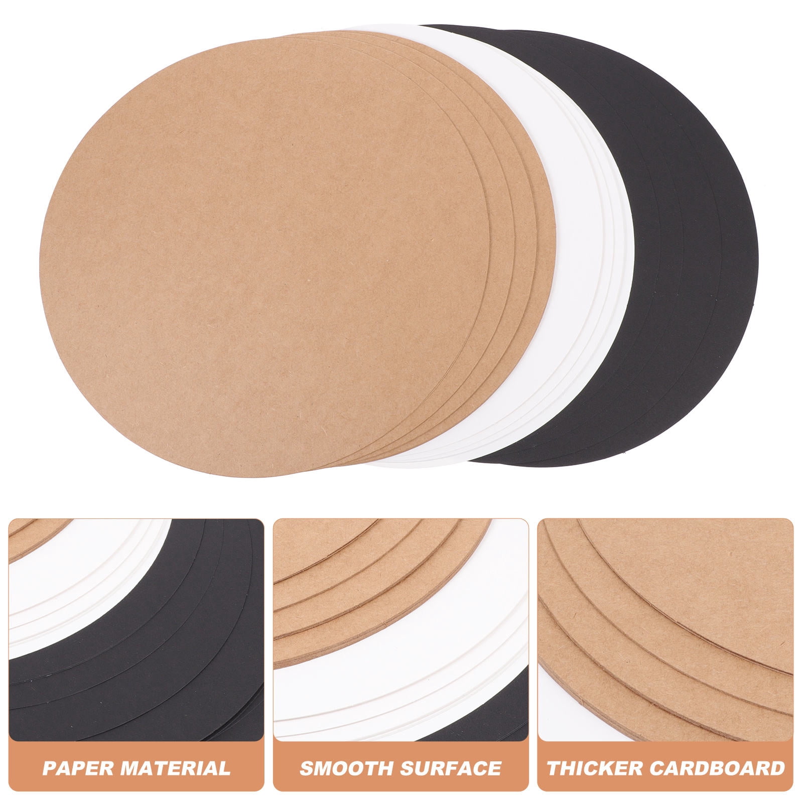 Toddmomy Round Painting Cardboard 33X0.1In White Blank Cardstock Diy Hand Drawing Art Projects 60Pcs