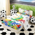 thumbnail image 2 of Erosebridal Letter A Soccer Ball Print Twin Sheet Sets, Sports Monogram Bedding for Kids Boys and Girls, 1 Flat Sheet, 1 Fitted Sheet and 1 Pillowcase, 2 of 6