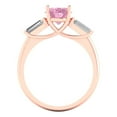 thumbnail image 4 of Three-Stone Engagement Ring for Women - 2.5ct Simulated Pink Diamond in 18K Rose Gold Promise Ring, 4 of 6