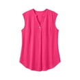 thumbnail image 7 of AKOEE Plus Size Tank Tops Womens Sleeveless Loose Fit One-button V Neck Tunics Solid Casual Summer Blouses (2XL, Hot Pink), 7 of 7