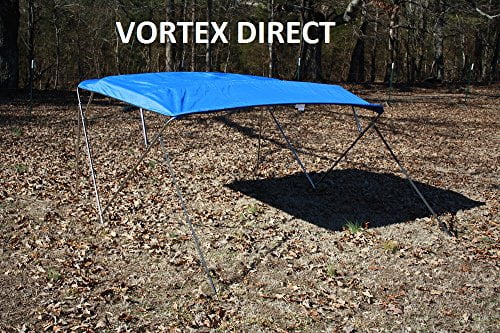 New ROYAL BLUE STAINLESS STEEL FRAME VORTEX 3 BOW PONTOON DECK BOAT BIMINI TOP 6' LONG, 67-72" WIDE (FAST SHIPPING... by VORTEX DIRECT