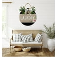 thumbnail image 4 of Laundry Sign Front for Door Decoration, 12 in Round Wood Wreaths Wall Hanging Outdoor, Farmhouse, Porch, for Spring Summer Fall All Seasons Holiday Christmas, 4 of 5