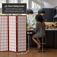 thumbnail image 6 of Red Lantern 5 ft. Tall Window Pane Shoji Screen - Rosewood - 5 Panels, 6 of 7