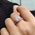 thumbnail image 4 of Forever Jewels 3.50Ct Cushion Cut Moissanite Women Engagement Ring 14K White Gold Plated, 4 of 5