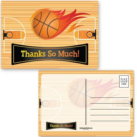Basketball Thanks So Much Postcard - 4 x 6 Basketball Postcards 40 Count Per Pac