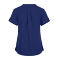 thumbnail image 3 of V-Neck Scrubs Top for Women – Stretchy Breathable Fabric with Pockets, Easy Care & Classic Royal Blue M, 3 of 4
