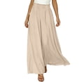 thumbnail image 3 of Dresfit Wide Leg Pants Woman Palazzo Linen Pants Summer 2026 Flowy Baggy Pant Loose Strech Plus Size Lounge Trousers with Pockets L, 3 of 6