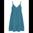thumbnail image 3 of Vestido de Verano para Mujer 2025, Sin Mangas, con Tirantes Finos y Cuello en V, Informal, Estilo Swing. Azul Pavo Real S, 3 of 7