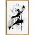 thumbnail image 3 of PixonSign Framed Canvas Print Wall Art Lined Black Bushstrokes with Curves Decorative Shapes Illustrations Modern Art Alternative Edgy Dark for Living Room, Bedroom, Office - 16"x24" Natural, 3 of 5