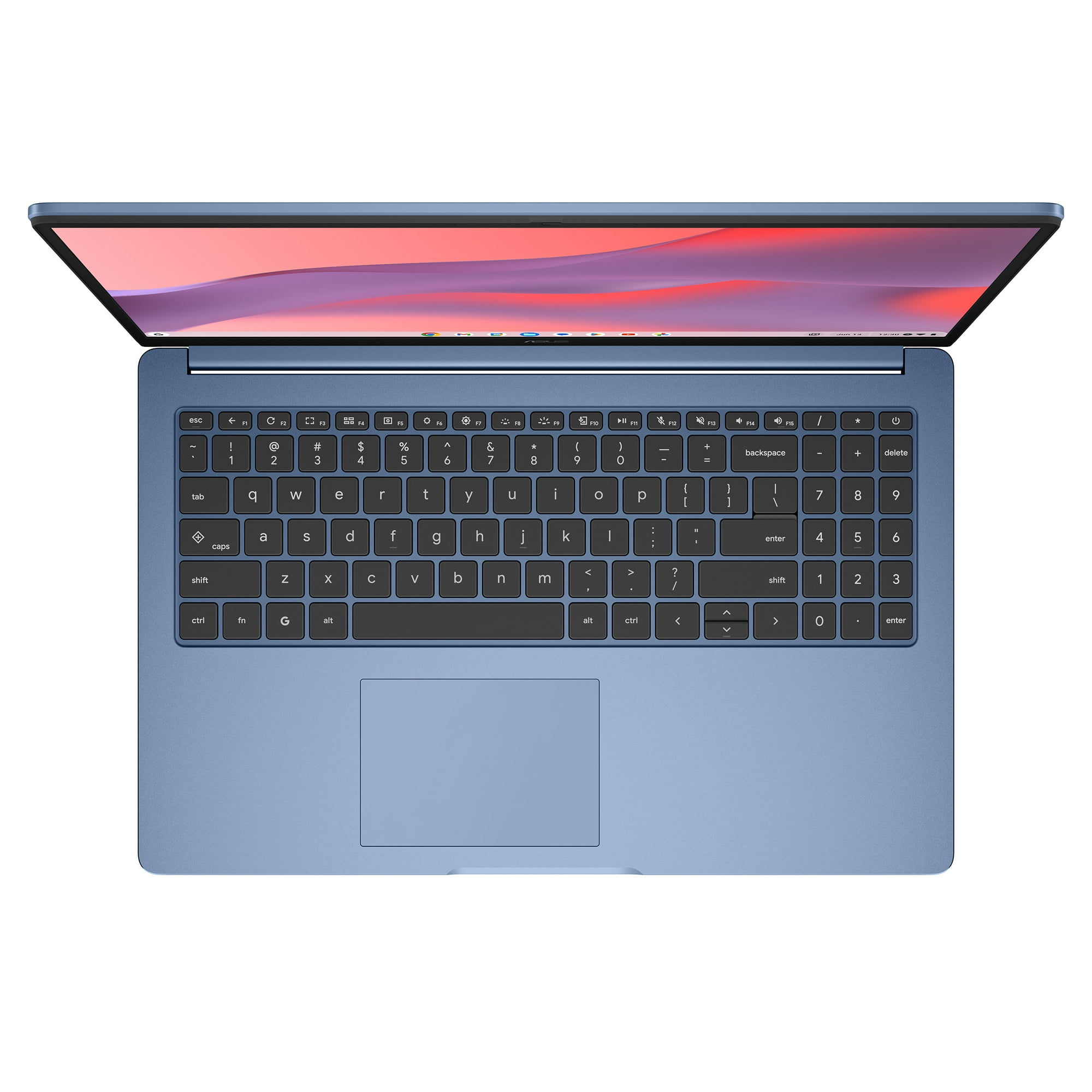 ASUS Chromebook CX15 15.6" FHD Laptop Intel Celeron N4500 4GB RAM 128GB eMMC Chrome OS, Fabric Blue