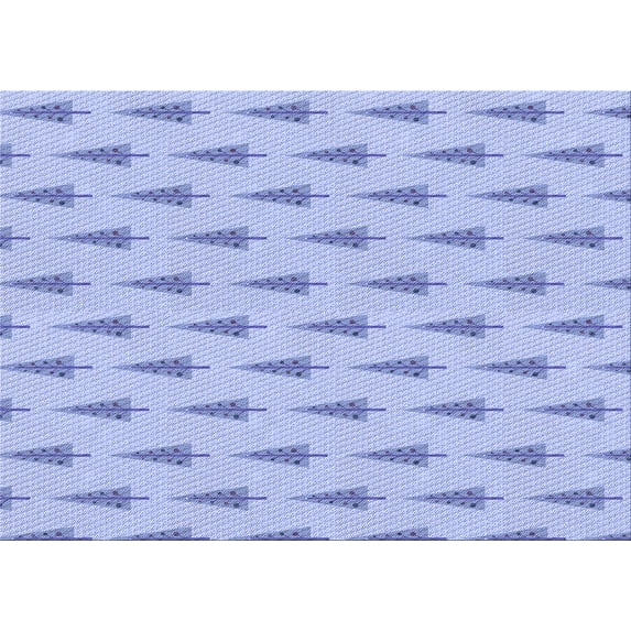Ahgly Company Machine Washable Indoor Rectangle Transitional Blue Area Rugs, 5' x 7'